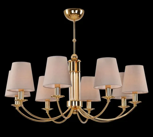 Люстра подвесная CAMILA SP8 GOLD Crystal Lux бежевая на 8 ламп, основание золотое в стиле современный  фото 2
